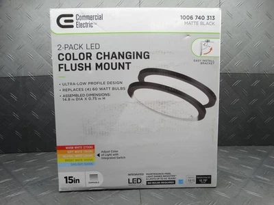 Montaje empotrado eléctrico comercial negro mate que cambia de color (paquete de 1) Foto 1 de 4