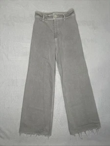 Zara The Marine Straight Wide Leg High Rise Jeans Size 4 Stone Grey/Beige - Picture 1 of 9