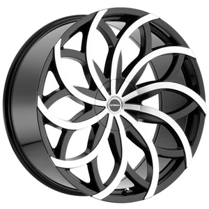 Strada S61 Huracan 22x9.5 5x115/5x120 +35mm Black/Machined Wheel Rim 22" Inch - Picture 1 of 8