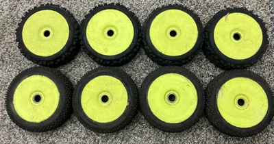 8th Scale Buggy Wheels Set of 2 Yellow Used Bashers - Image 1 of 4