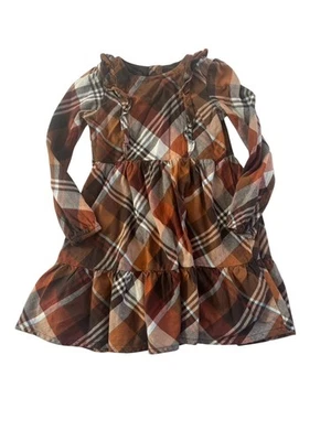 Vestido Gymboree 4T Manga Larga Marrón Cuadros Niveles Montana Mountain #5278 Foto 1 de 4