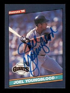1986 Donruss 567 Joel Youngblood signed Auto Autogramm Blue Sharpie ASC BXCP58 - Bild 1 von 2