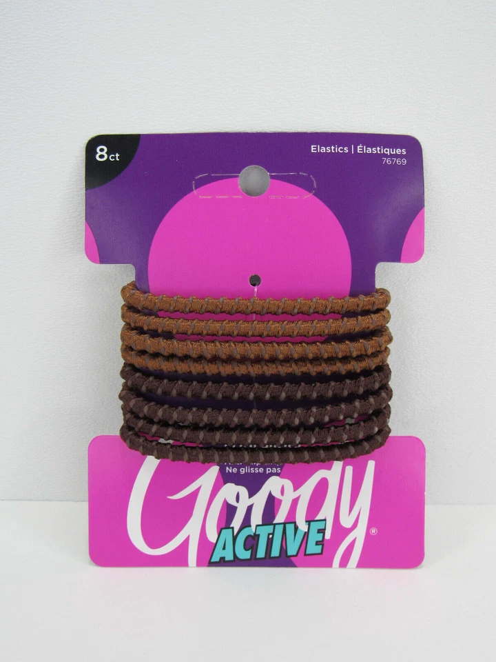 Goody Colour Collection Sparkly Metallic Elastic Stay Put Hold Brunette 8 EA 2pk