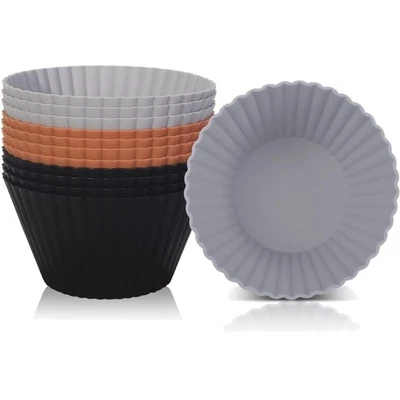 9,2cm Silikon Muffinform: 12er-Set Wiederverwendbare Antihaft Backformen - Bild 1 von 4