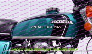 Honda CB 350 K3 K4 Super Sport 71-73 Derby Green Black Steel Petrol Tank +Cap /F - Picture 1 of 3