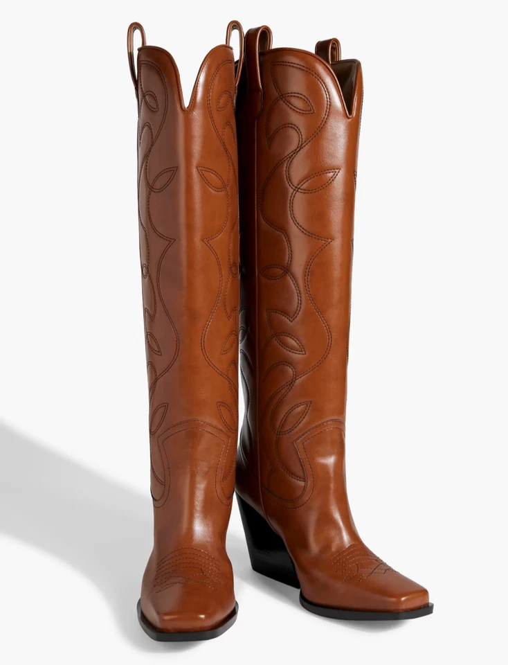 Botas de Vaquero Stella McCartney de Cuero Vegano para Mujer 36 Tostado Puntera Cuadrada Foto 1 de 4