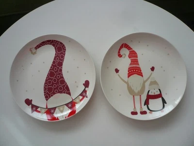 Weihnachten Advent 2 Teller Weihnachtsteller Dessertteller Wichtelmotiv - Bild 1 von 4