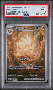 2023 POKEMON OBF EN-OBSIDIAN FLAMES ILLUSTRATION RARE #199 NINETALES PSA 9 - Picture 1 of 2