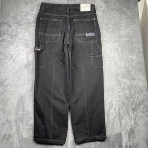 Vintage Southpole Jeans Mens 38 Black Denim Baggy Wide Leg Skater Carpenter Y2K - Picture 1 of 20