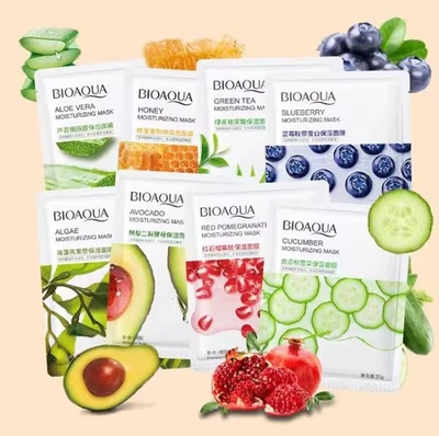 8 un. BIOAQUA Mascarillas Faciales Frutas Hidratantes Hidratantes Iluminadoras Antienvejecimiento Fa Foto 1 de 4