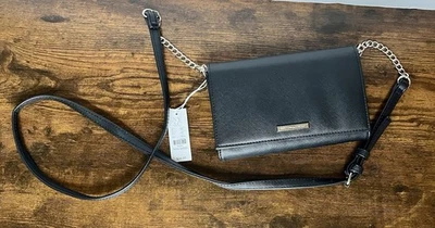 Cartera Bandolera Pequeña New York & Company Cadena Negra y Plateada Nueva con Etiquetas Foto 1 de 4