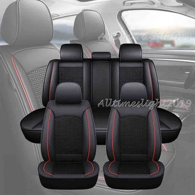 For Audi A3 A4 A5 A6 S3 S4 Q3 Full 5 Seat Cover Set Front Rear Leather Protector Foto 1 de 4