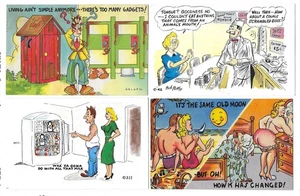 Comic Cartoon Bob Petley Noble Curt Teich Beals Des Moines Excelsior MN 4 PC - Picture 1 of 1