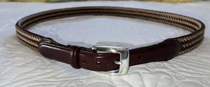 Brighton 46 Flechtgürtel geflochtene Kordel braun Leder Vintage USA M20145 khaki Cordovan - Bild 1 von 11