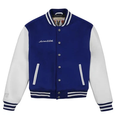 Mens Avirex Vintage Varsity Jacket Wool & Genuine Leather Letterman Style - Image 1 of 4