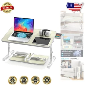 Portable Aluminum Laptop Bed Table with Drawer & Ergonomic Design - Modern Style - Picture 1 of 11