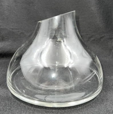 Jarrón de vidrio transparente de colección decoración del hogar apertura inclinada 5,5" de alto Foto 1 de 4