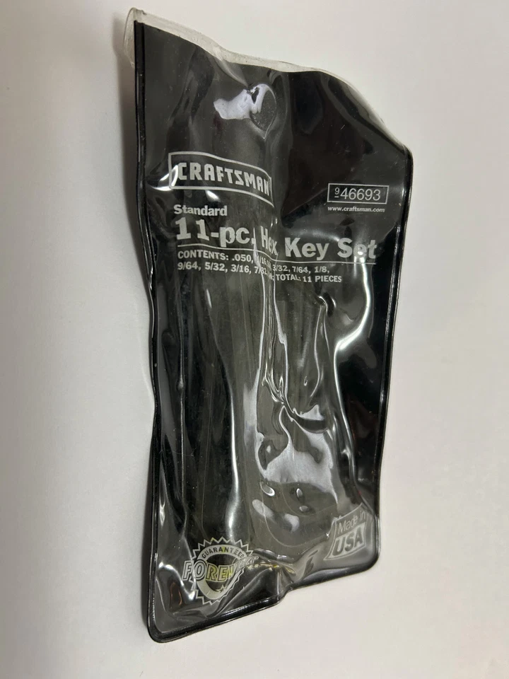 Craftsman 11 Pc. Inch Short Arm Hex Key Wrench Set, Made in USA, Part #46693 - Image 1 of 1