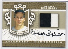 2013 Sportkings Series F BROOKS ROBINSON Auto Autograph Jersey Card Gold /10 RIP