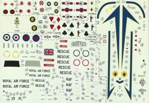 RAF PHANTOM FGR.2, WESSEX HC2/HU5 (21 OPZIONI!) 1/72 DECALS MODELDECAL 85 - Imagen 1 de 1