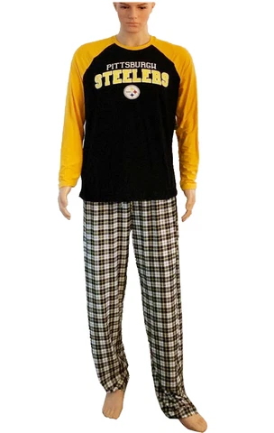 🏈 NFL Pittsburgh Steelers Men's Pajamas Long Sleeve with Sleep Pants NWT 🏈 Cover