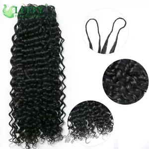 Crochet Human Hair Extensions Deep Curly Feather Crochet Micro Loop Crochet Hair - Picture 1 of 9