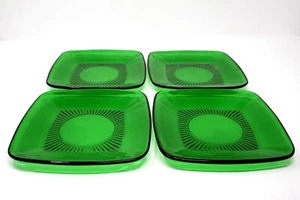 Juego de 4 platos de almuerzo cuadrados de 8 1/4" Anchor Hocking Forest Green Charm - Imagen 1 de 2