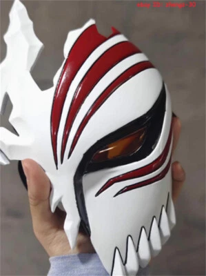 Anime Bleach Kurosaki Ichigo Half Face Mask Cosplay FRP Helmet Halloween Props - Image 1 of 4