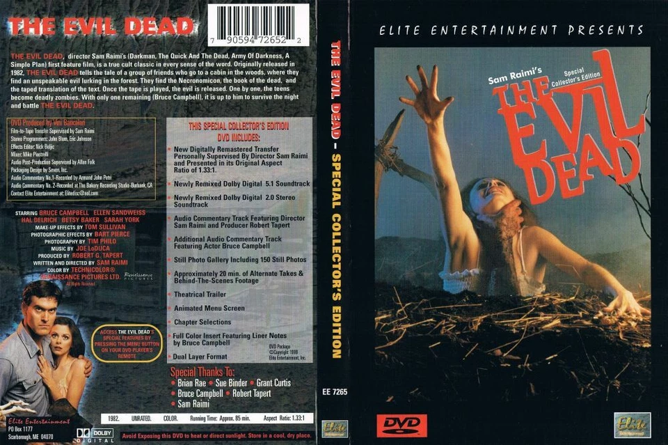 THE EVIL DEAD (1981) BRUCE CAMPBELL - SAM RAIMI - USA DVD - Image 1 of 1