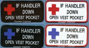 IF HANDLER DOWN OPEN VEST POCKET - service dog vest patch - Picture 1 of 1