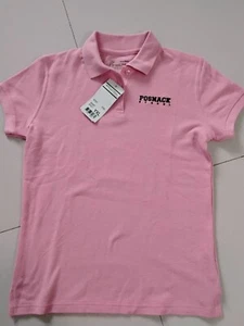 Girls' Short Sleeve Pique Uniform Polo Shirt - Pink, Posnack School YXL (14) - Picture 1 of 4