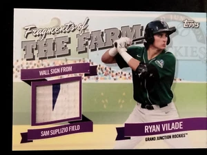2018 Topps Pro Debut Fragments of the Farm Relics Ryan Vilade #FOTF-GJR - Picture 1 of 2