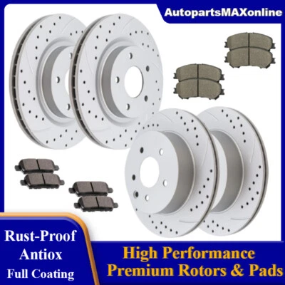 Front & Rear Disc Brake Rotors + Brake Pads for 2014 2015 2016 2017 Nissan Rogue - Изображение 1 из 4