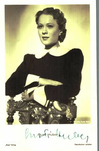 Gusti Huber Original Signature On Ross Card No. 6123b