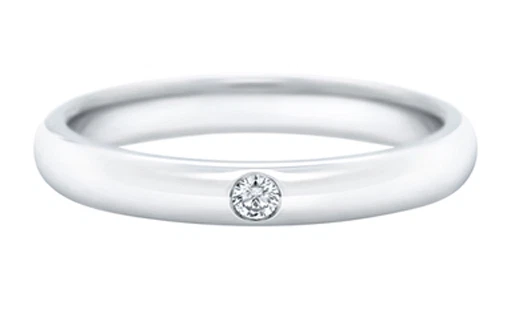 3mm 18K Solid White Gold 0.02ct Diamond Wedding Anniversary Band Ring Size 5.75 - Image 1 of 1