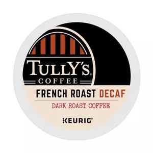 Tully's DECAF Caffè Tostato Francese da 24 a 144 K Tazze Scegli Qualsiasi Misura SPEDIZIONE GRATUITA - Foto 1 di 2