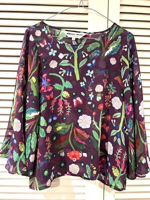 Versatile GORMAN “Garden” Silk Shirt top * size 8 - image 1 of 4