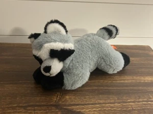 Wild Republic Raccoon Plush Realistic 9” Stuffed Animal Toy Zoo Laying Down Gray - Picture 1 of 7