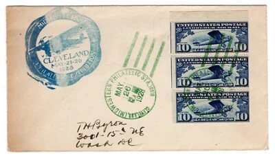 C10a Lindbergh Booklet Pane w/ Tab 1928 FDC Green CCL Planty #1  CV$800 - Image 1 of 2