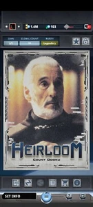 Topps Star Wars Card Trader Legendary Heirloom Black Count Dooku 25cc DIGITAL - Picture 1 of 2