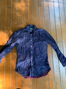 Gitman Vintage Indigo Pin Dot Navy Size Small $225 MSRP Made in USA - Picture 1 of 9