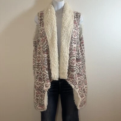 Chaleco Boho Anthropologie Hei Hei Piel Sin Mangas Sin Mangas Talla Pequeña ¡Hermoso!! Foto 1 de 4