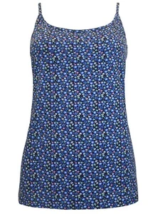 M&S Marks and Spencer Cami Camisole Vest Top Cotton Rich Elastane Ditsy Flower - Picture 1 of 3