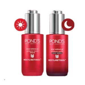 Age Miracle Ultimate Pond's Serum Set Day Night Hexyl-Retinol 30g Set Brigth Cl - Picture 1 of 6