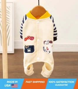 Cute Striped Dog Jumpsuit – Fashionable Winter Pajamas for Puppies, Chihuahuas - Picture 1 of 3