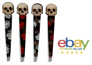 Skulls & Roses Shaped Tweezers, Eyebrow Shape, Halloween Secret Santa Gift - Picture 1 of 10