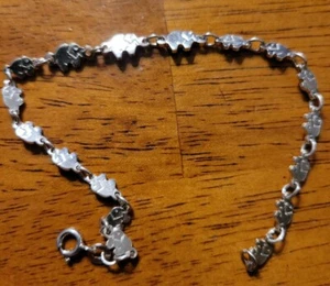 925 Sterling Silver Women  Elephant 7.25" Bracelet - Picture 1 of 3