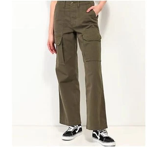 Vans Arroyo Olive Green Wide Leg Cargo Pants. 27 NWT - Picture 1 of 3