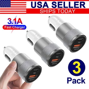 Dual USB PD Type-C Car Charger 30W Fast Adapter For iPhone16 15 13 11Pro Max lot - Picture 1 of 22