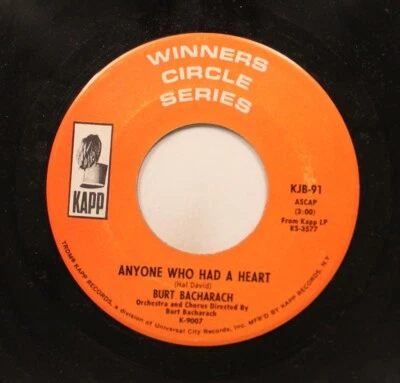 Jazz 45 Burt Bacharach - Anyone Who Had A Heart / (There'S) Always Soemthing The - Image 1 of 2